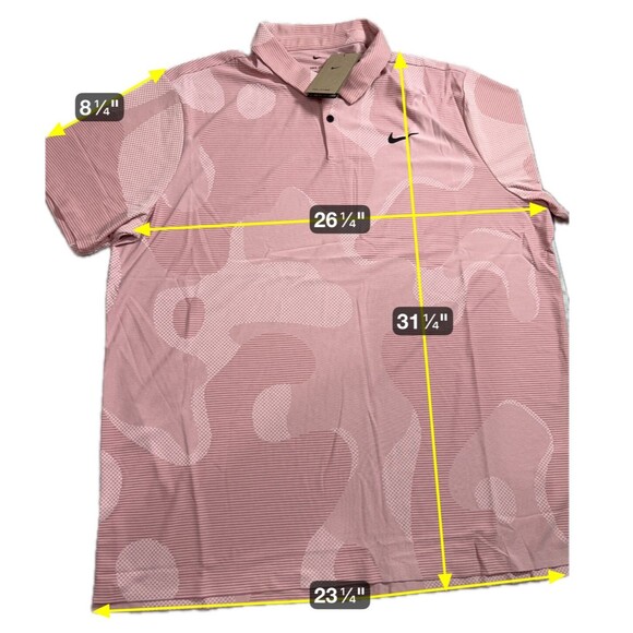 Nike Dri-Fit ADV Tour Camo textured DR5312 618 Polo Golf Shirt Men's XXL NEW - Picture 2 of 11